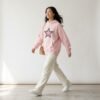 Pastel Pink Multi Star Patch Oversized Pullover Hoodie Pastel Pink Multi Star Patch Oversized Pullover Hoodie