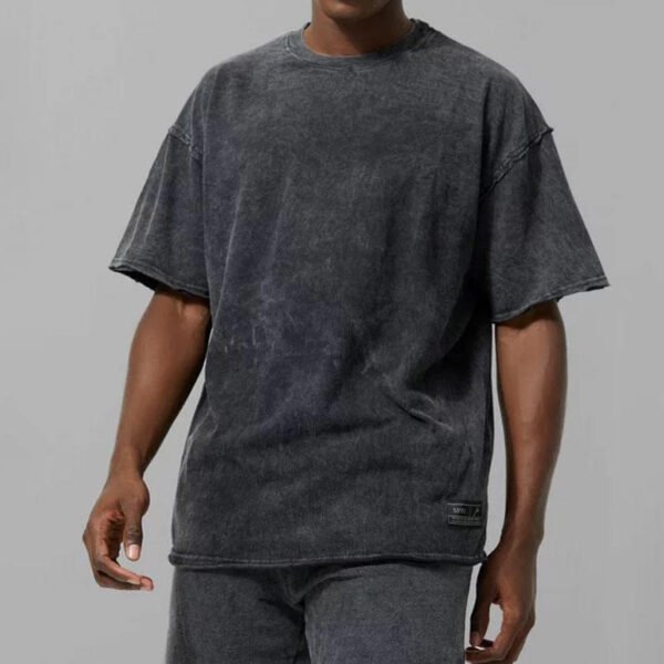 Vintage Acid Wash Oversized Blank Boxy Crewneck T-Shirt