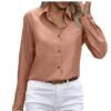 Dusty Pink Textured Linen Blend Long Sleeve Collared Shirt