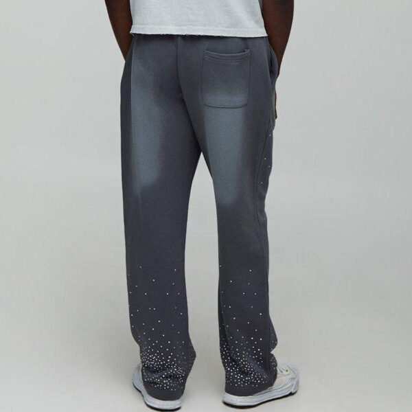 Gradient Rhinestone Sprinkled Vintage Wash Flared Sweatpants Gradient Rhinestone Sprinkled Vintage Wash Flared Sweatpants