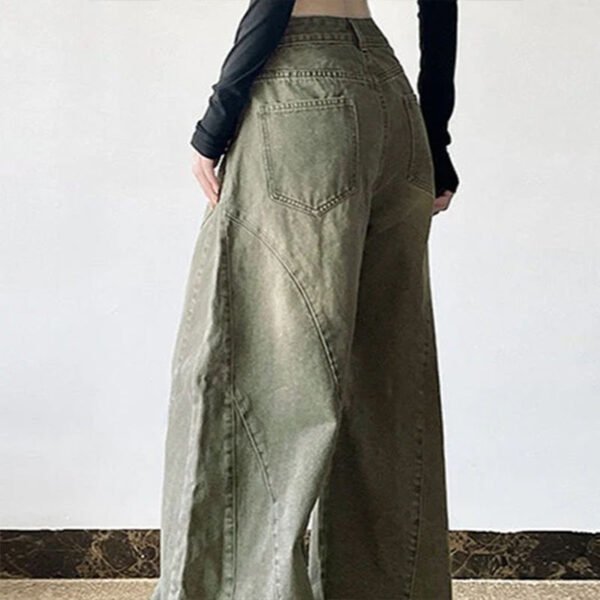 Vintage Olive Curved Seam Baggy Wide Leg Jeans Vintage Olive Curved Seam Baggy Wide Leg Jeans 2. Full Description