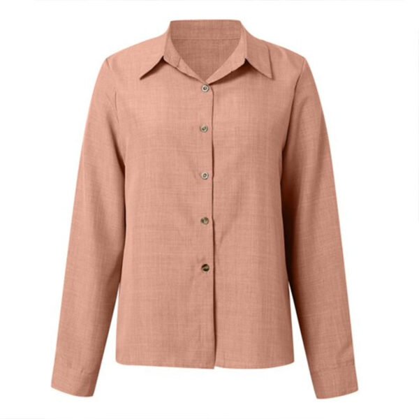 Dusty Pink Textured Linen Blend Long Sleeve Collared Shirt
