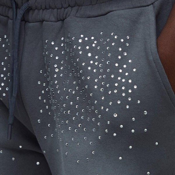 Gradient Rhinestone Sprinkled Vintage Wash Flared Sweatpants Gradient Rhinestone Sprinkled Vintage Wash Flared Sweatpants