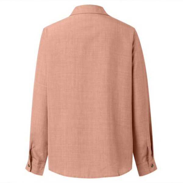 Dusty Pink Textured Linen Blend Long Sleeve Collared Shirt